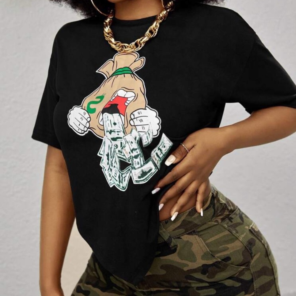 SHEIN • Black Money Tee
